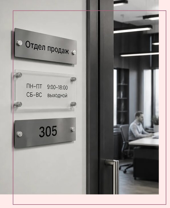 Офисные таблички на дверь в Архангельске по цене от 5038 р. | Аванза-Рхн